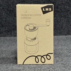 LHS Premium Coffee Grinder Manual Hand Crank Ceramic Adjustable 4 Grind Settings